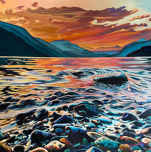 "Slocan Sunset"- Boxed Canvas